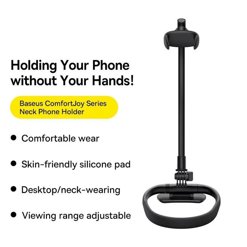Wearable Phone Holder with Flexible Arm and 360 Degree Rotation