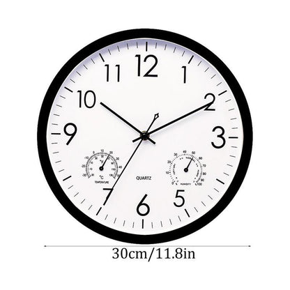 Outdoor Garden Clock with Temperature and Humidity Display, 11.81in Dial