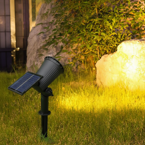 Solar Landscape Spotlight with 9-Color LED and Adjustable Head