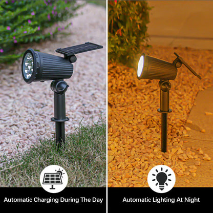 Solar Landscape Spotlight with 9-Color LED and Adjustable Head