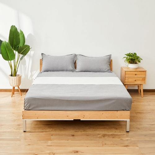 Grounding Bed Sheet with Detachable Grounding Cord and Breathable Low-Profile Fabric