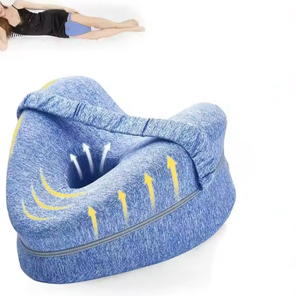 Memory Foam Leg Pillow with Ventilation Design and Adjustable Strap, Washable Cover