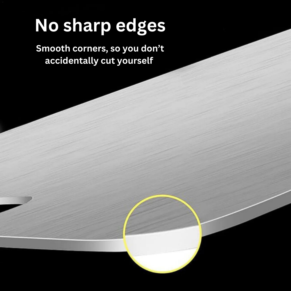 Titanium Cutting Board with Antibacterial Surface and Rounded Safety Edges