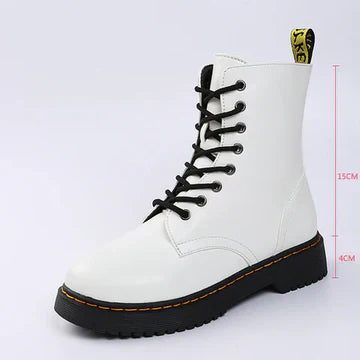 Women’s Lace-Up Ankle Boots with Side Zipper and Low Block Heel