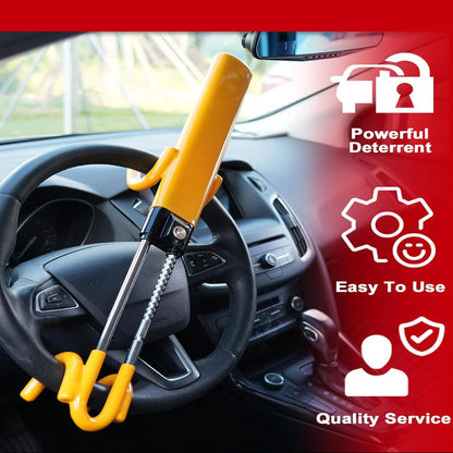 Steering Wheel Lock with Four-Hook Grip and Three Keys