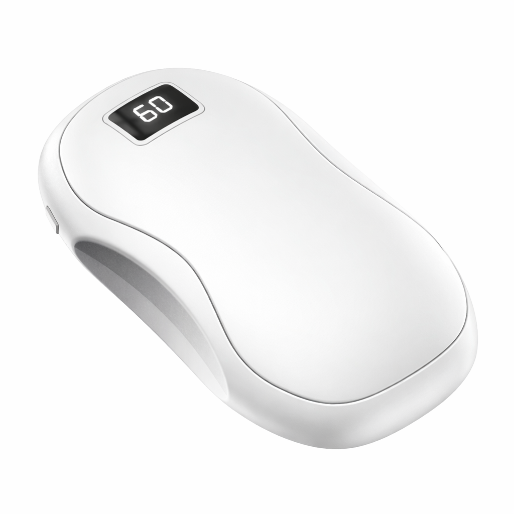 Portable Hand Warmer and Power Bank with Digital Display and Carbon Crystal Heating