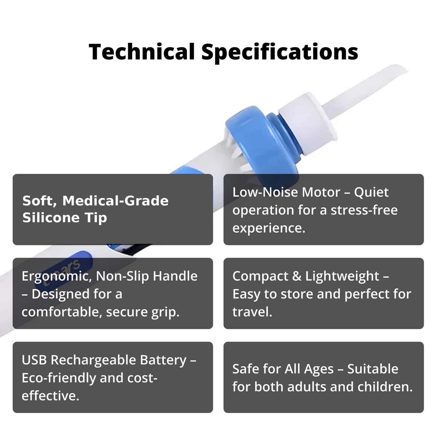 Electric Ear Cleaning Tool with Silicone Tip and 60-Minute Battery, Portable Design