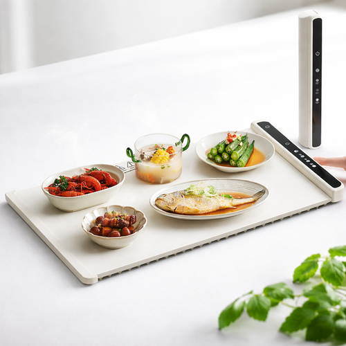 Electric Food Warming Mat with Adjustable Temperature and 6-Hour Timer, Child Safety Lock