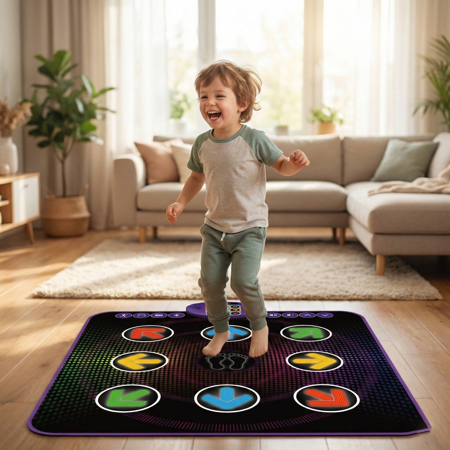 Light Up Dance Mat for Kids with Bluetooth Electronic Music Game Pad Ages 3 to 12