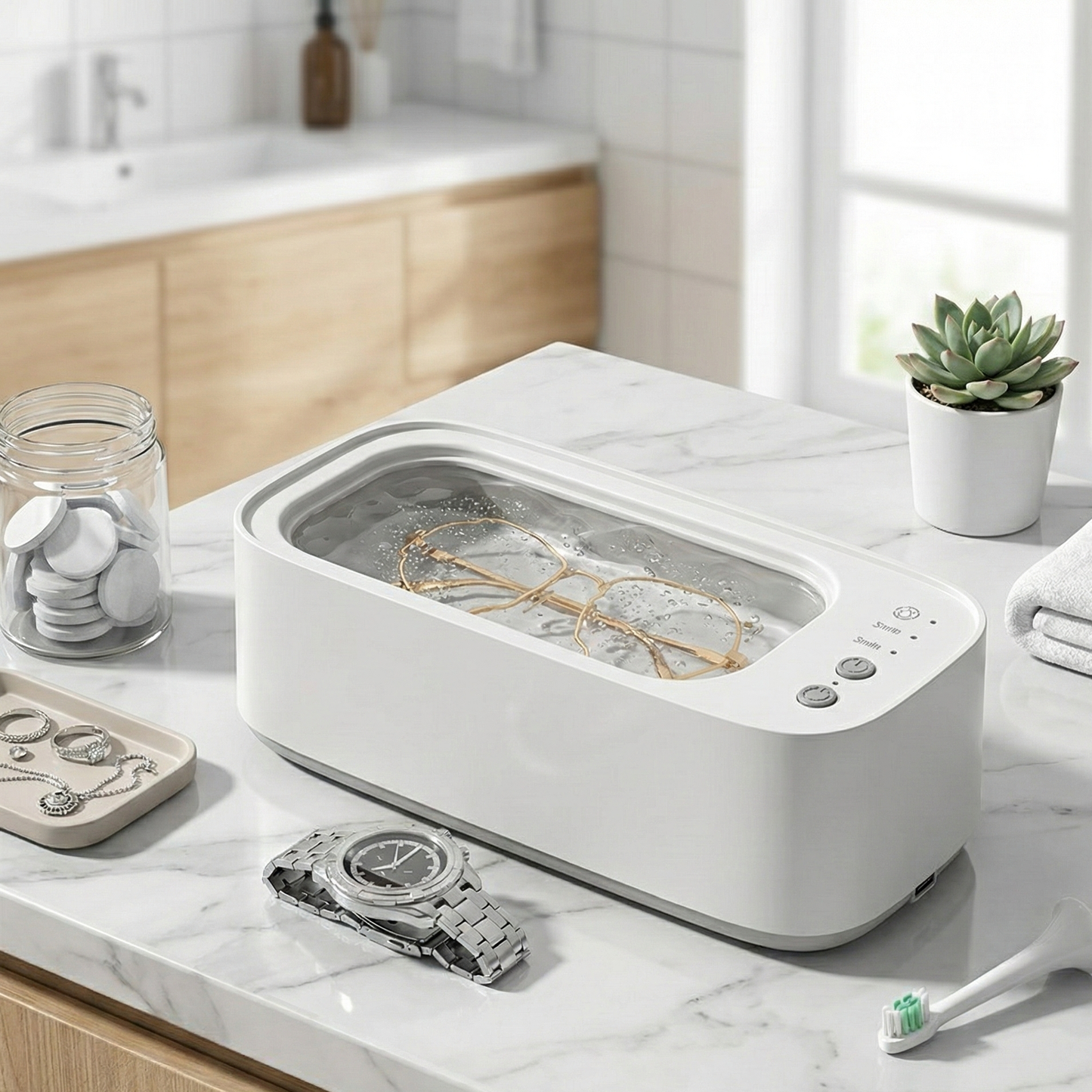 USB Ultrasonic Cleaner High Frequency Vibration Machine for Jewelry, Glasses, Watches and Dentures