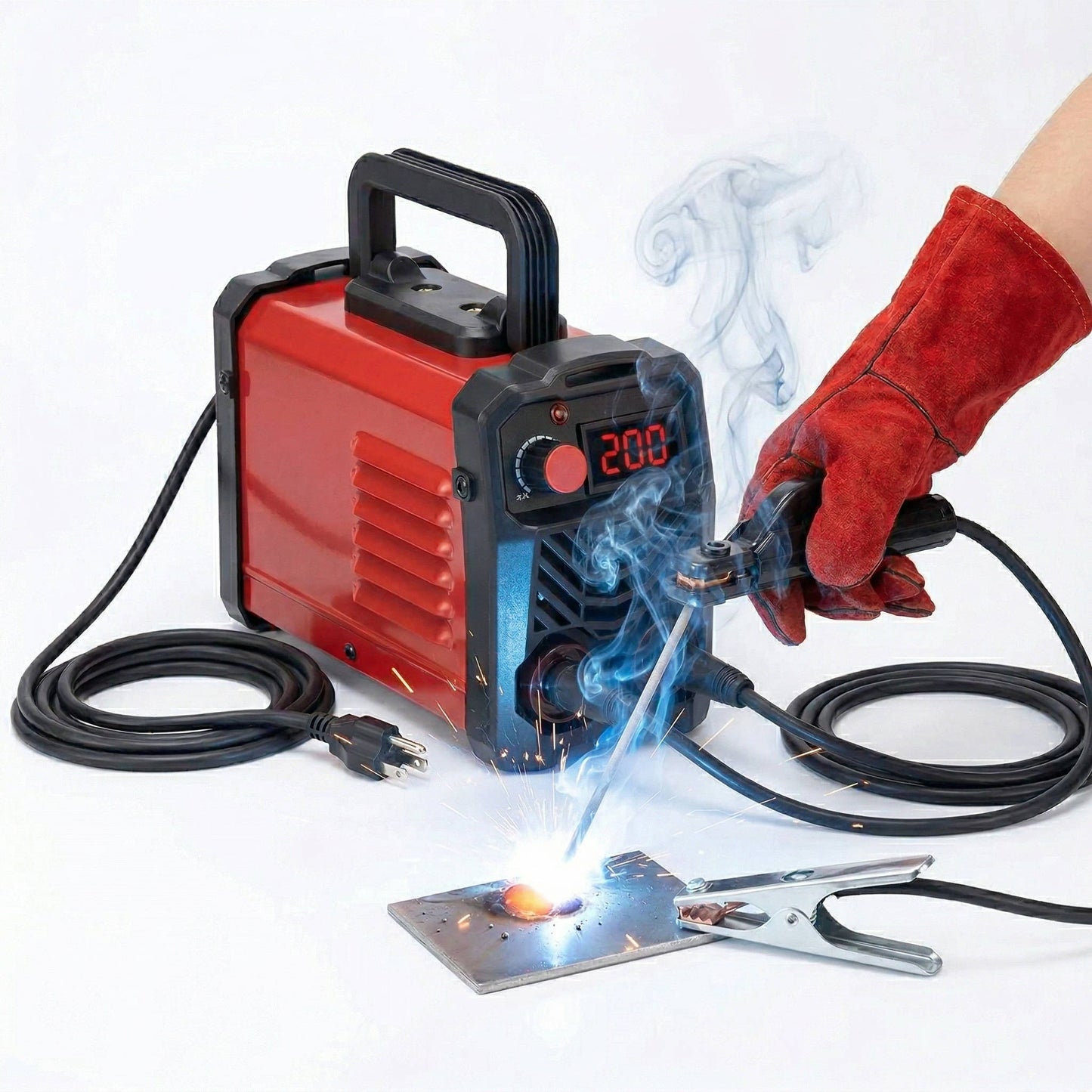 Mini Portable Stick Welder, 110/220V MMA Arc Welding Machine with LED Digital Display and Smart Voltage Conversion