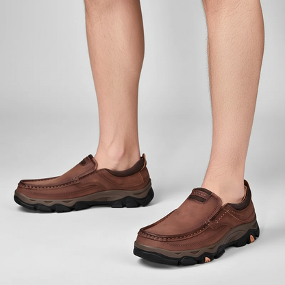 Orthopedic Comfort Shoes for Men with Vegan Leather and Cushioned Insole, Non-Slip Rubber Sole