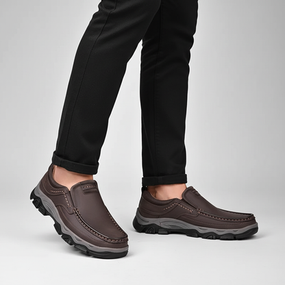 Orthopedic Comfort Shoes for Men with Vegan Leather and Cushioned Insole, Non-Slip Rubber Sole