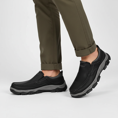 Orthopedic Comfort Shoes for Men with Vegan Leather and Cushioned Insole, Non-Slip Rubber Sole
