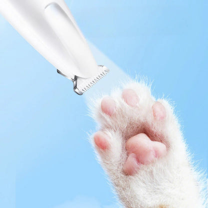 Cordless Pet Trimmer with Rounded Blade Tips and Detachable Head for Paws, Ears, Face