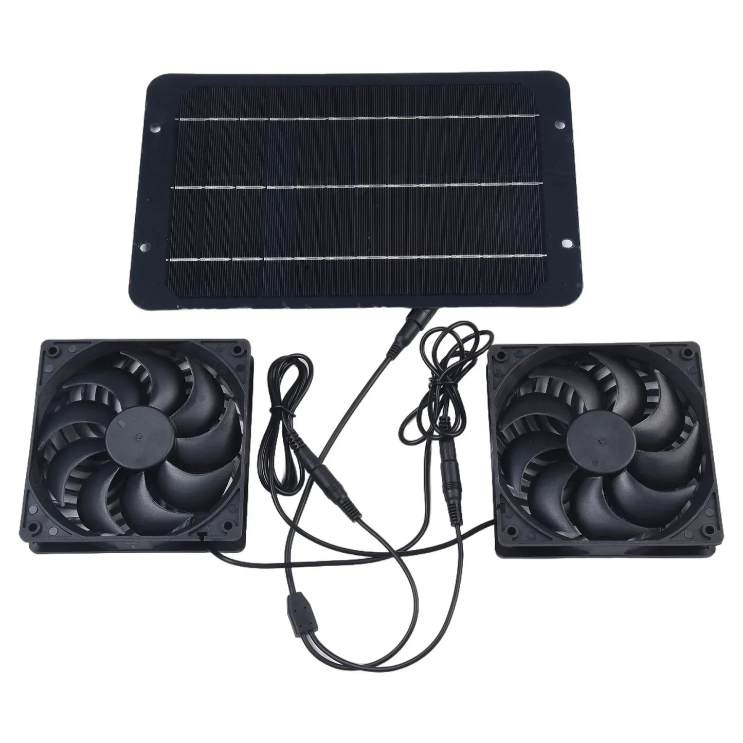 Solar Ventilation System with Dual Exhaust Fans and 10W Panel for Greenhouses