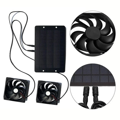 Solar Ventilation System with Dual Exhaust Fans and 10W Panel for Greenhouses
