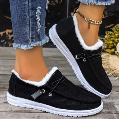 Winter Shoes with Thick Velvet Lining and Slip-On Comfort, Textured Traction, Womens