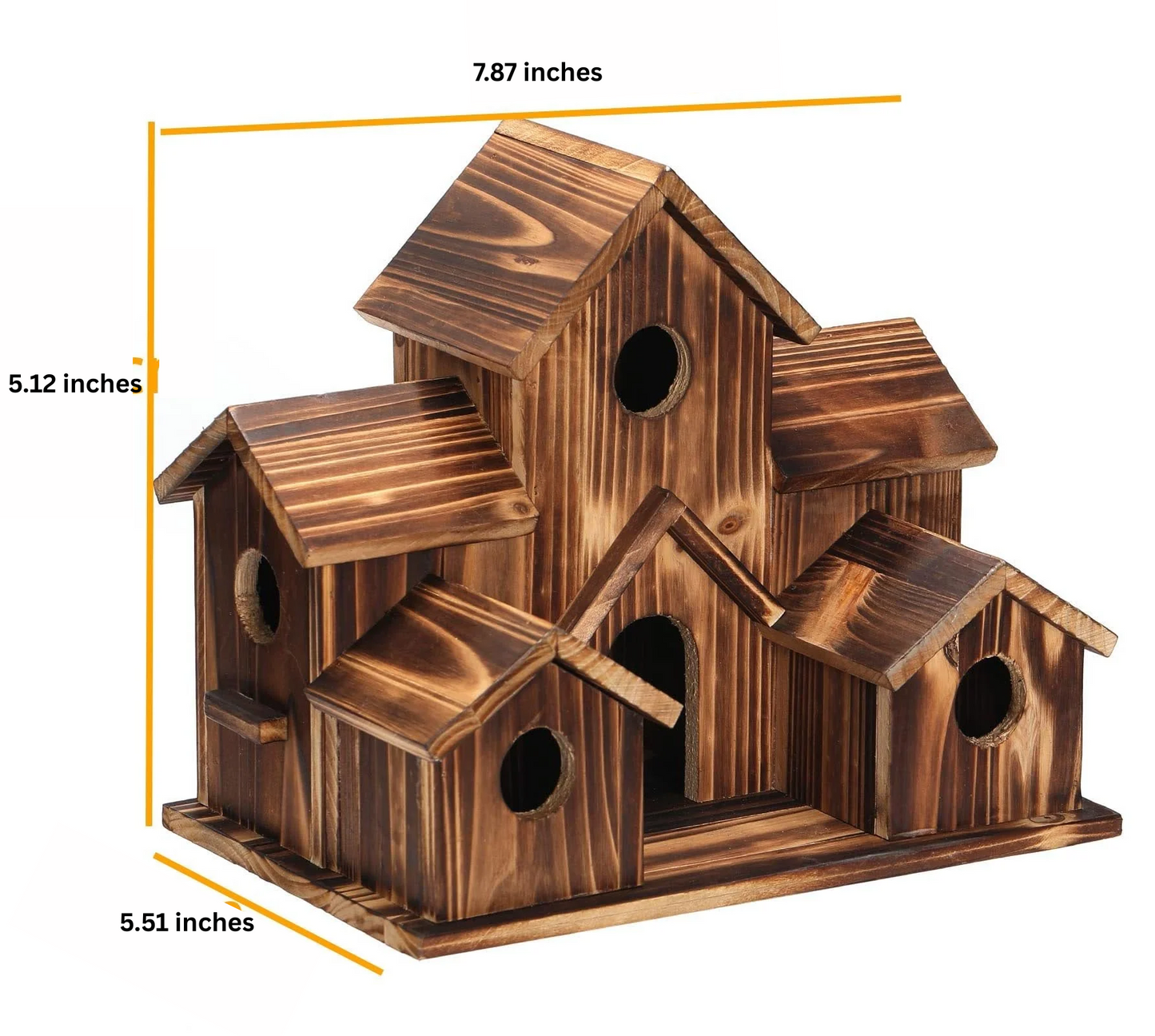 Handcrafted Wooden Birdhouse  Tree Birdhouse with 6 Holes