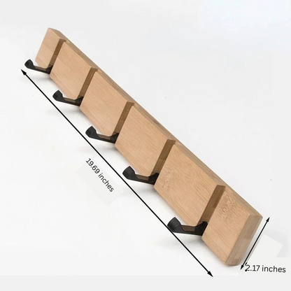 Wooden Wall-Mounted Coat Rack with Hidden Coat Hook