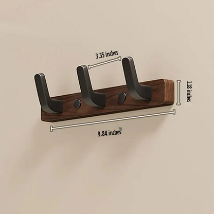Minimalist Wall-Mounted Coat Hook with Wood and Metal Coat Holder