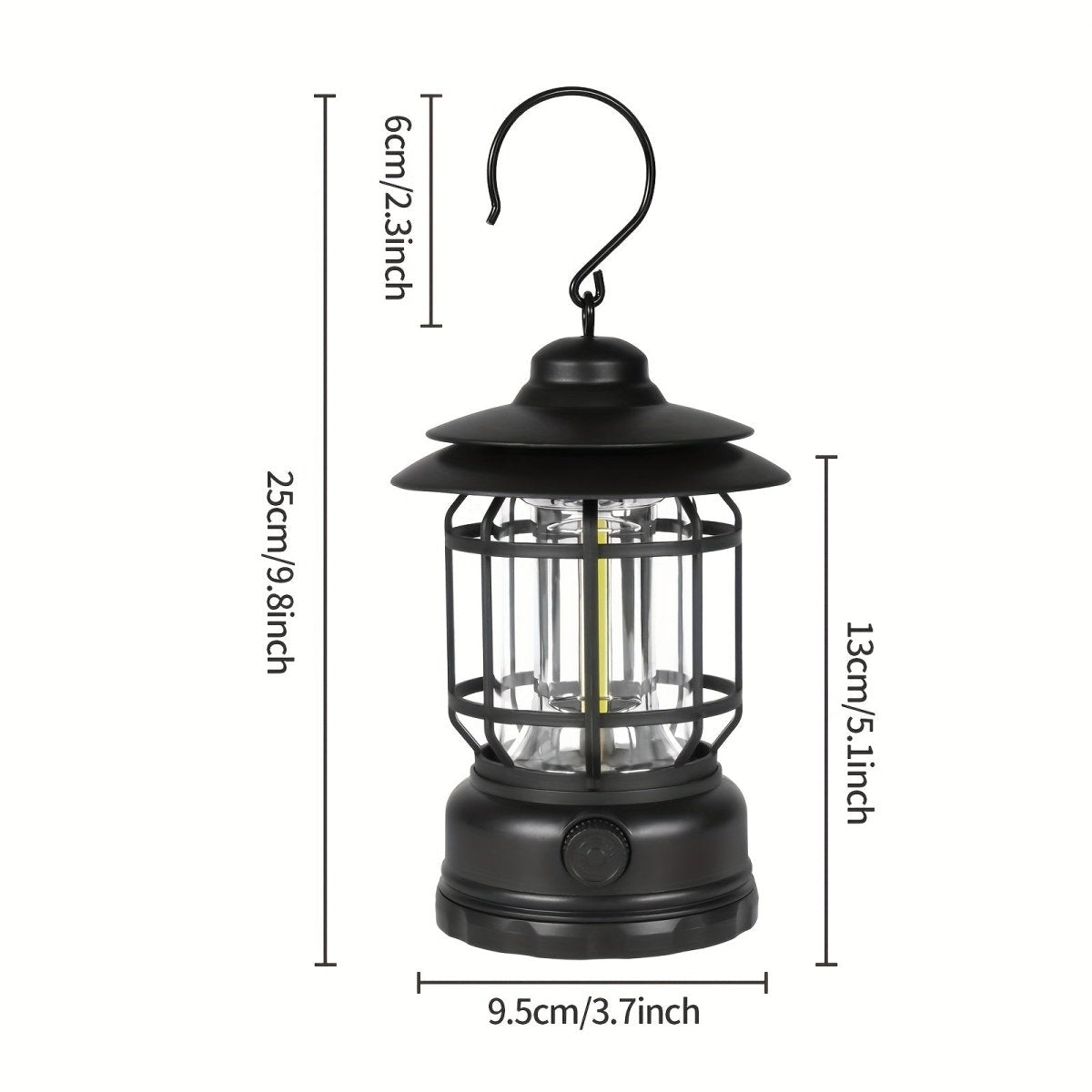 Camping Lantern with Adjustable Brightness and Touch Control, 6-Hour Rechargeable Battery