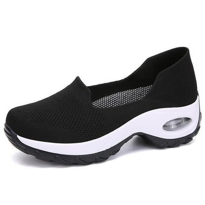 Slip-On Walking Shoes with Cushioned Sole and Arch Support, Padded Ankle Collar