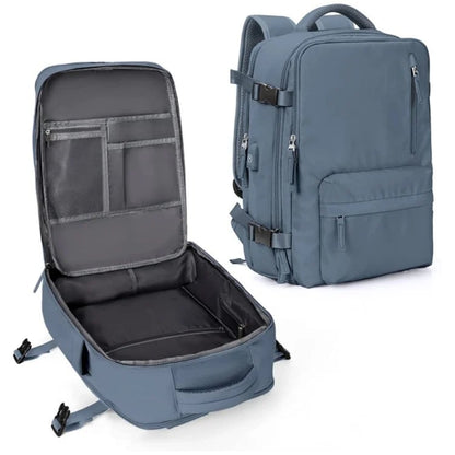 Womens 35L Travel Backpack with USB Charging Port and Laptop Compartment, Shoe and Wet Storage