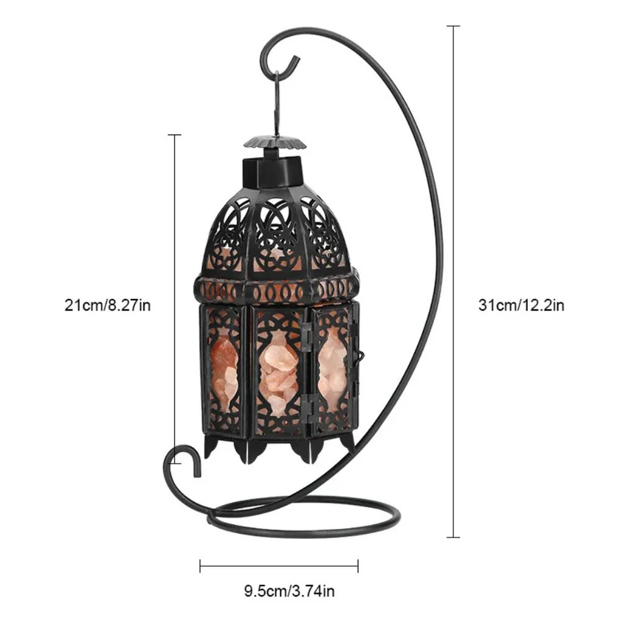 Vintage Iron Salt Rock Tabletop Lamp