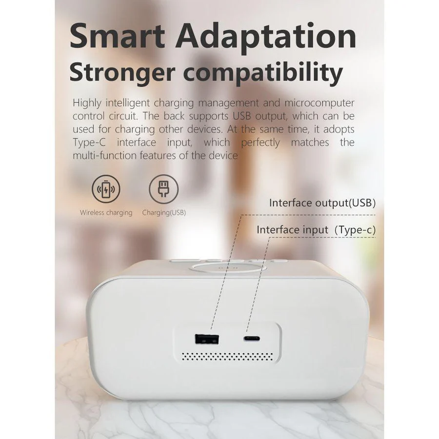 2 in 1 Alarm Clock Multitime Digital Display