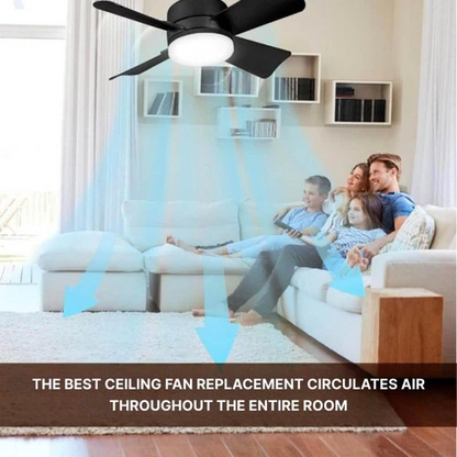 Ceiling Light Fan with LED, E27 Socket Mount with Remote Control