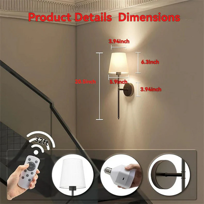 Wireless Wall Lights, Pack of 2