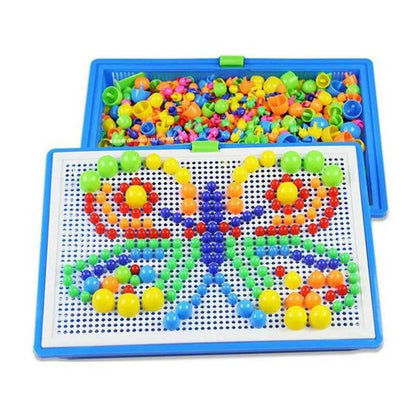 Peg Board Set 296 PCS Kids Mosaic Puzzle Toy with Storage Ages 3+