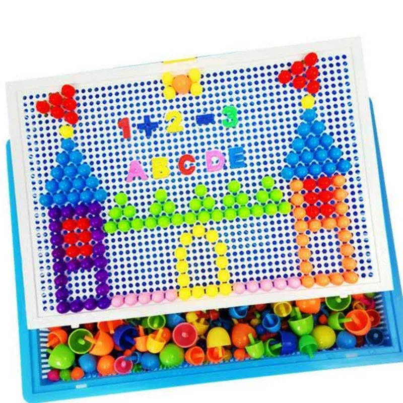 Peg Board Set 296 PCS Kids Mosaic Puzzle Toy with Storage Ages 3+