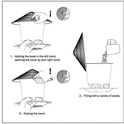 Hanging Bird Feeder with Automatic Seed Dispenser
