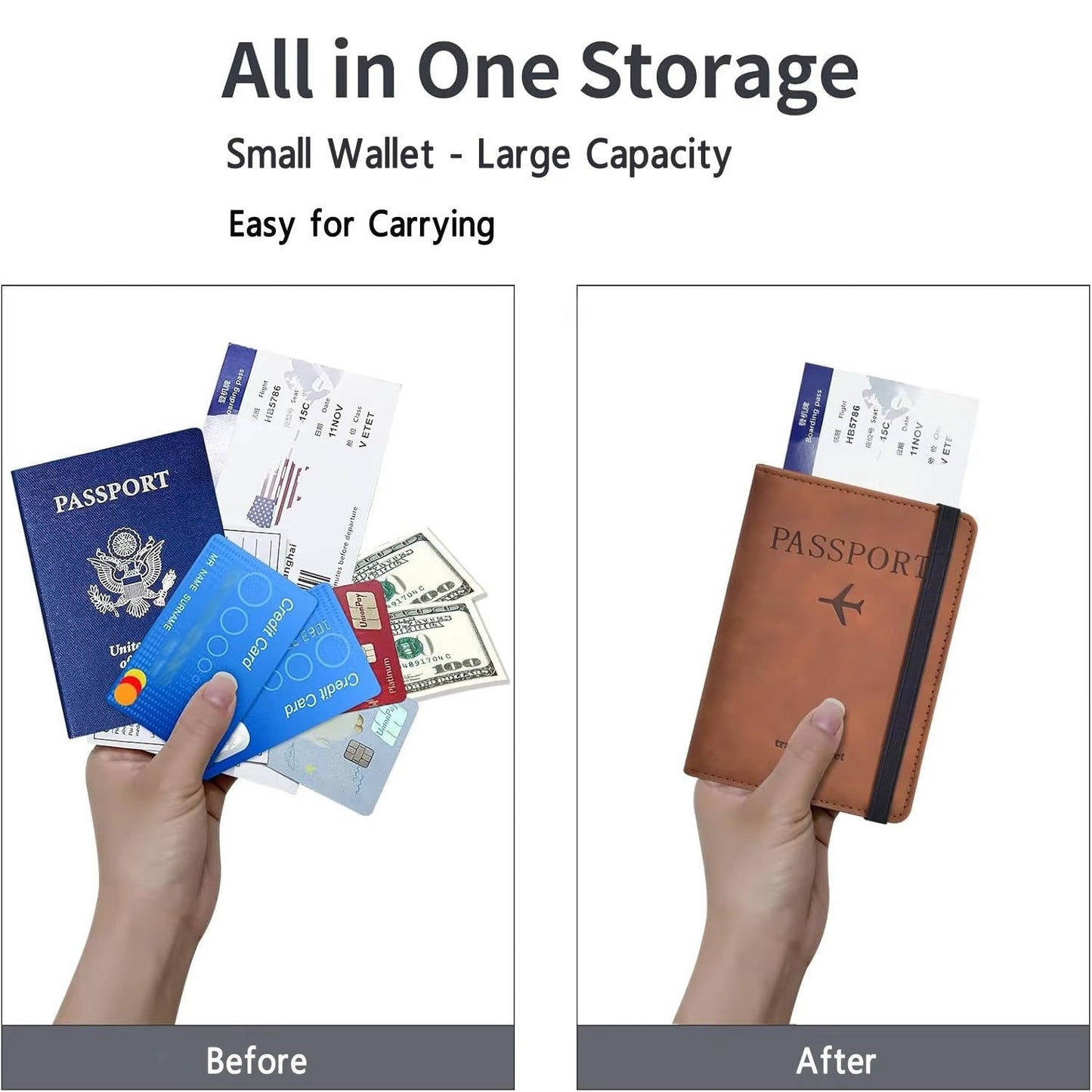 Passport Holder for Travel, Passport Wallet for Men and Women