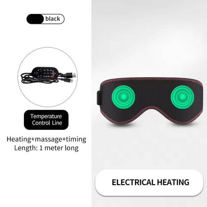 Heated Eye Mask for Dry Eyes and Dark Circles, 3 Heat Levels Hot Compress for Sleep and Massage