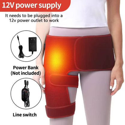 Electric Hip and Lower Back Heating Wrap with Graphene Elements – Adjustable Heat Settings, Vibration Modes, Auto Shutoff, 18.5 Inch Coverage