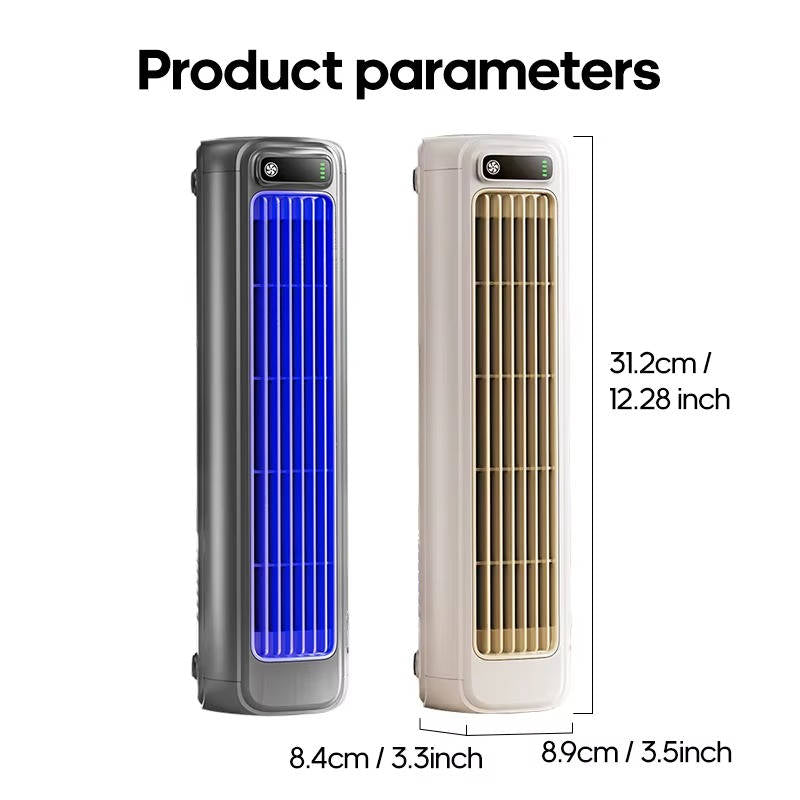 Portable Air Conditioner Cooler, Desktop and Wall Mount Non Drilling Circulating Fan AC Unit, 2000mAh Battery, 3 Speed Adjustable Quiet Cooling