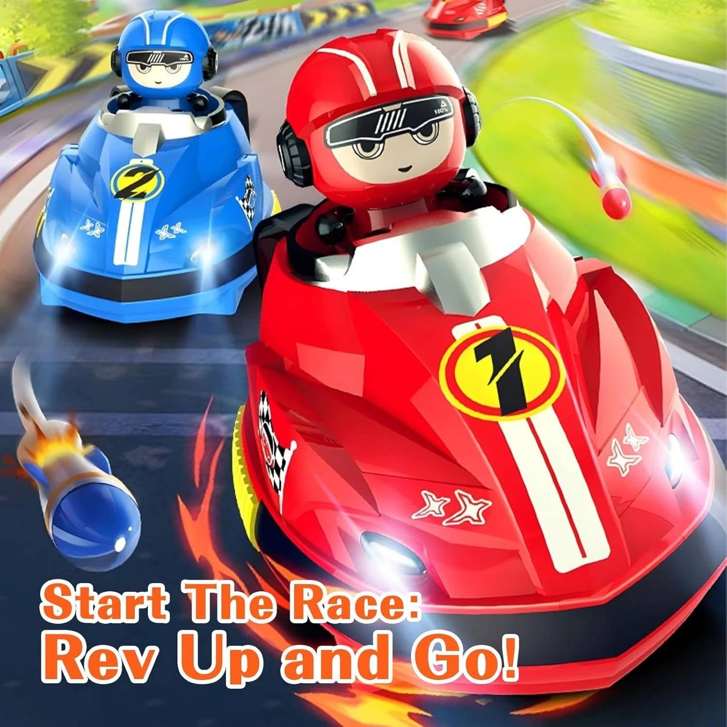 RC Bumper Cars 2 Pack with Ejecting Drivers, Remote Control Battle Cars for Kids Ages 3+