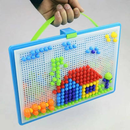 Peg Board Set 296 PCS Kids Mosaic Puzzle Toy with Storage Ages 3+