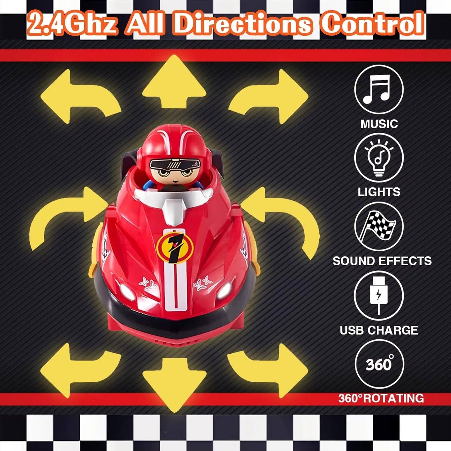 RC Bumper Cars 2 Pack with Ejecting Drivers, Remote Control Battle Cars for Kids Ages 3+