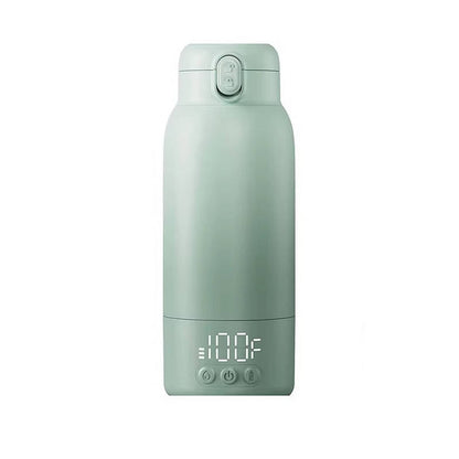Portable Bottle Warmer 17oz 100W Fast Heating, Rechargeable Baby Bottle Warmer with Temp Control LED Display Stainless Steel Travel