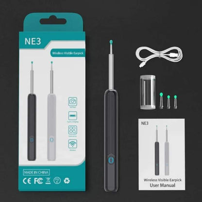 Ear Wax Removal Camera with LED Illumination and Rechargeable Handle, Wireless Viewing