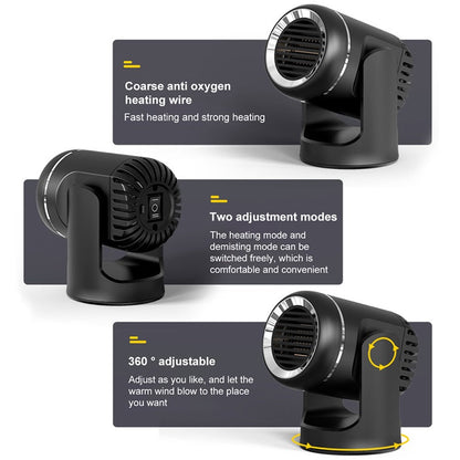 12V Portable Car Heater with 360° Rotation and Overheat Protection