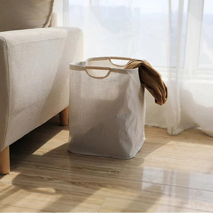 Japanese style, Cotton linen Laundry Basket