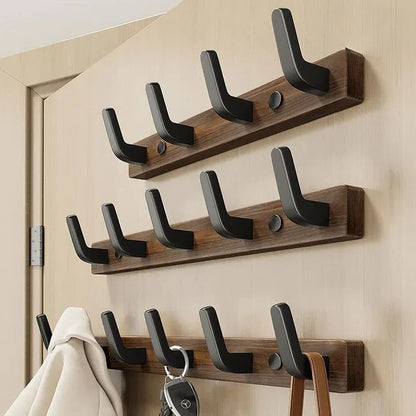 Minimalist Wall-Mounted Coat Hook with Wood and Metal Coat Holder