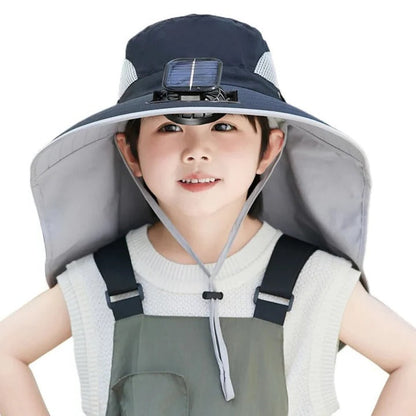 Adjustable Kids Solar Fan Hat