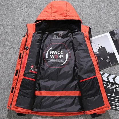 Insulated Duck Down Jacket – Removable Hood Winter Zip Coat