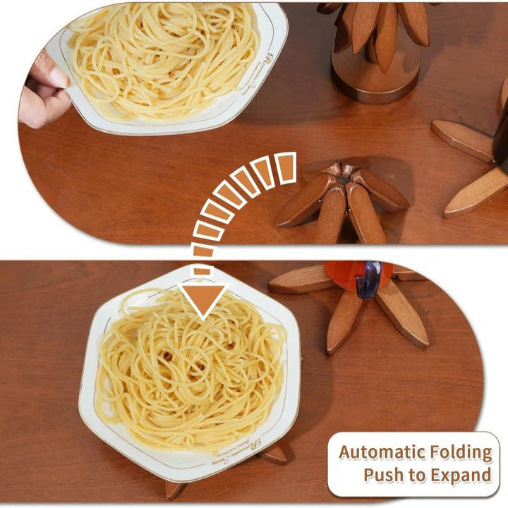 Heat Resistant Wooden Trivet Mat for Kitchen Countertops